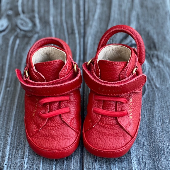 Baby Sneakers Genuine Leather Red Buscemi 100MM - Picture 5 of 9